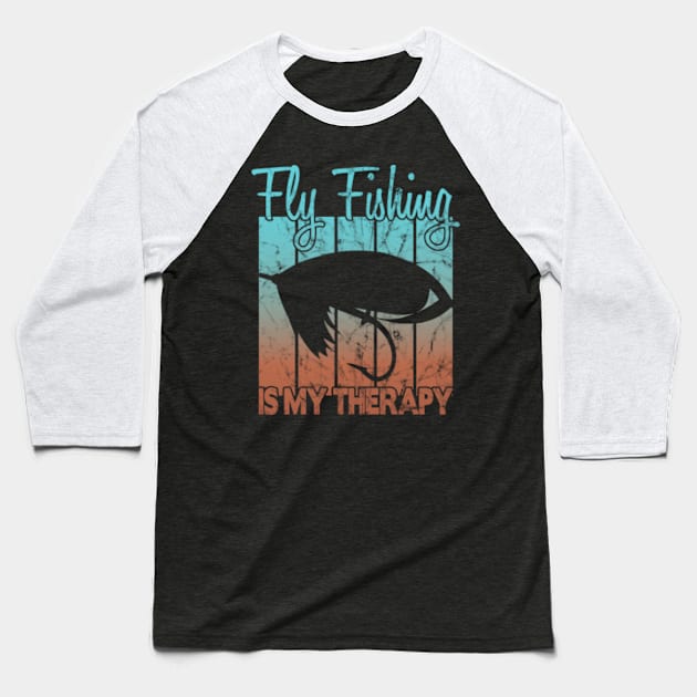 Fly fishing is my therapy Baseball T-Shirt by FromBerlinGift